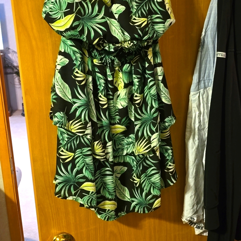 Brand new never worn past trying on summer dress black and green